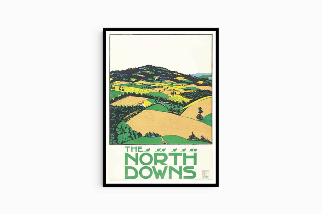 "Edward McKnight Kauffer - The North Downs Poster - Hakyarts"