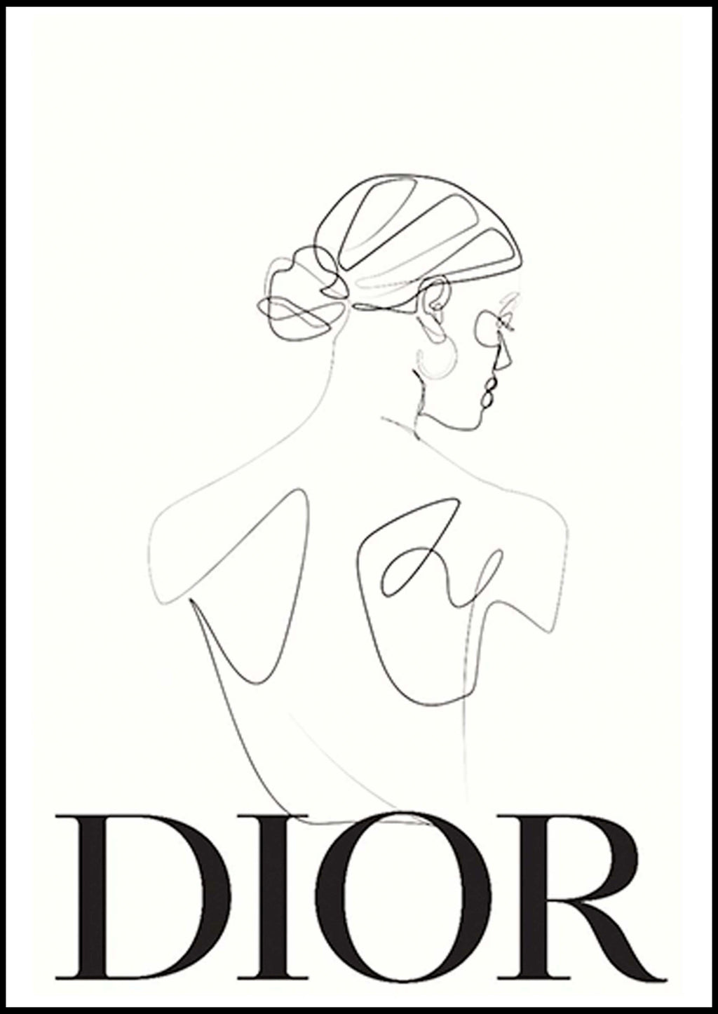 "Woman Line Art Dior Poster"