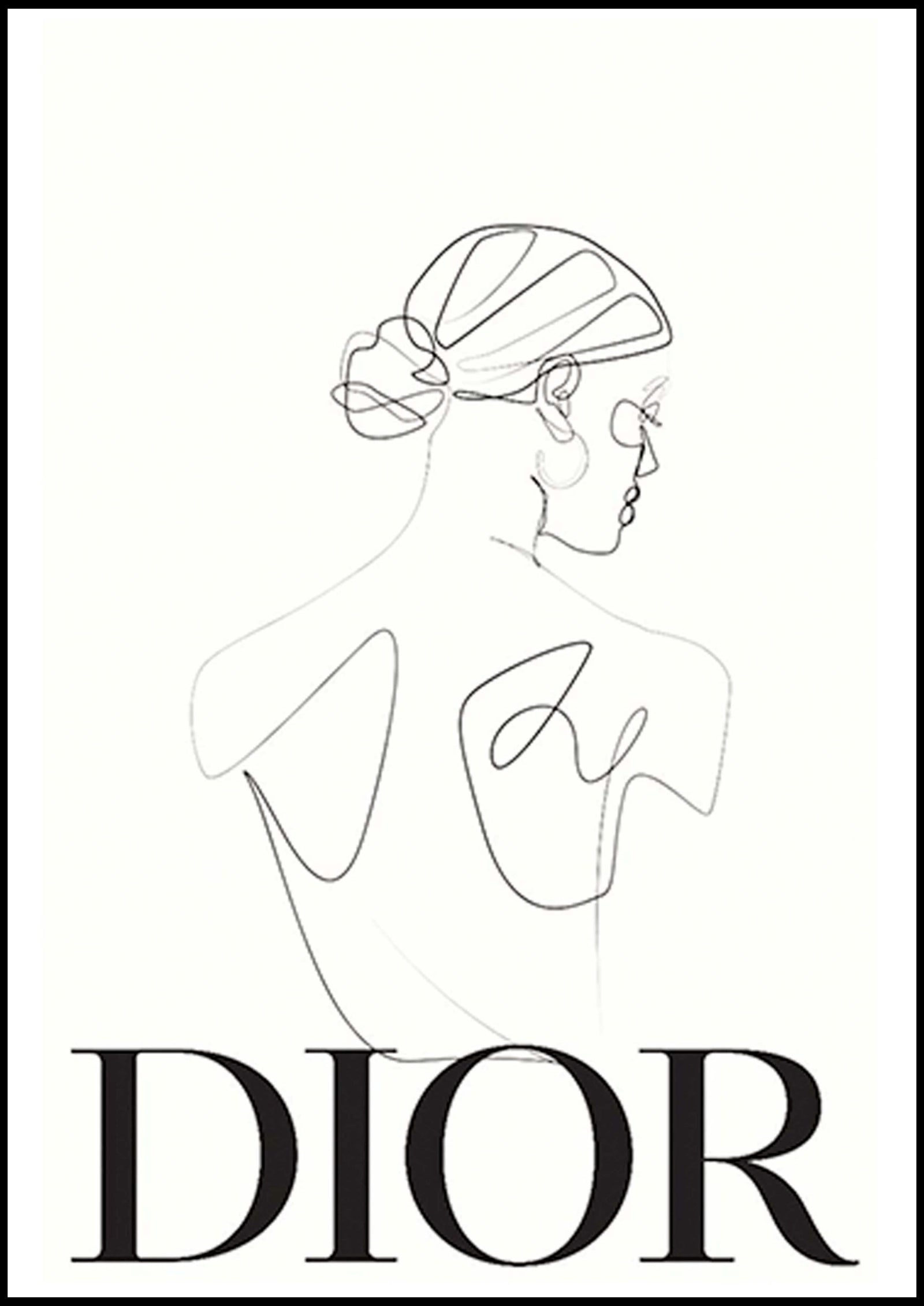 "Woman Line Art Dior Poster"