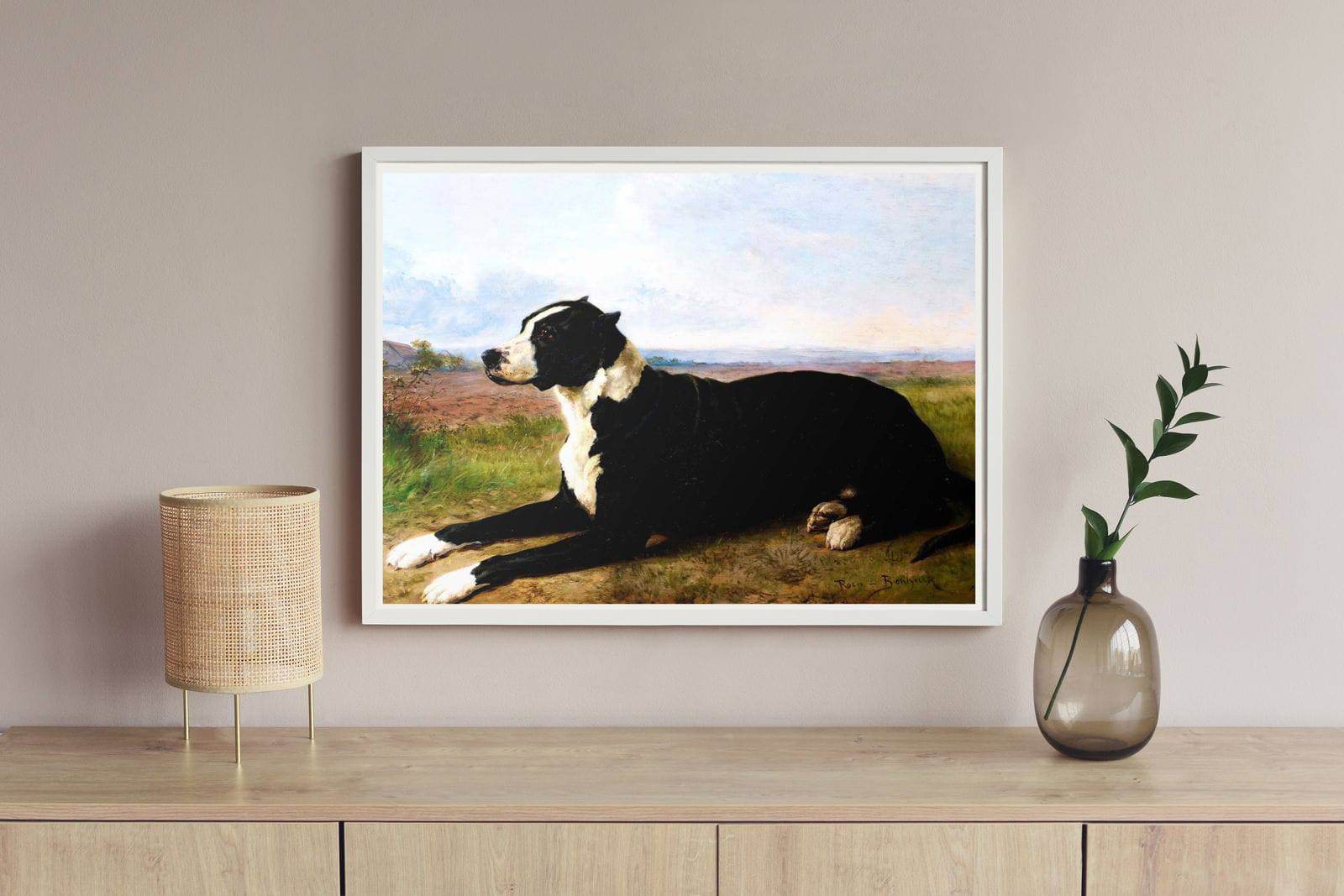 "Rosa Bonheur - Portrait Of A Mastiff-Labrador In A Landscape - Hakyarts"