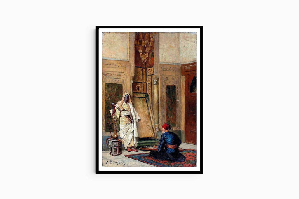 "Ludwig Deutsch - A musician and a Guardsman in an Oriental Interior - Hakyarts"