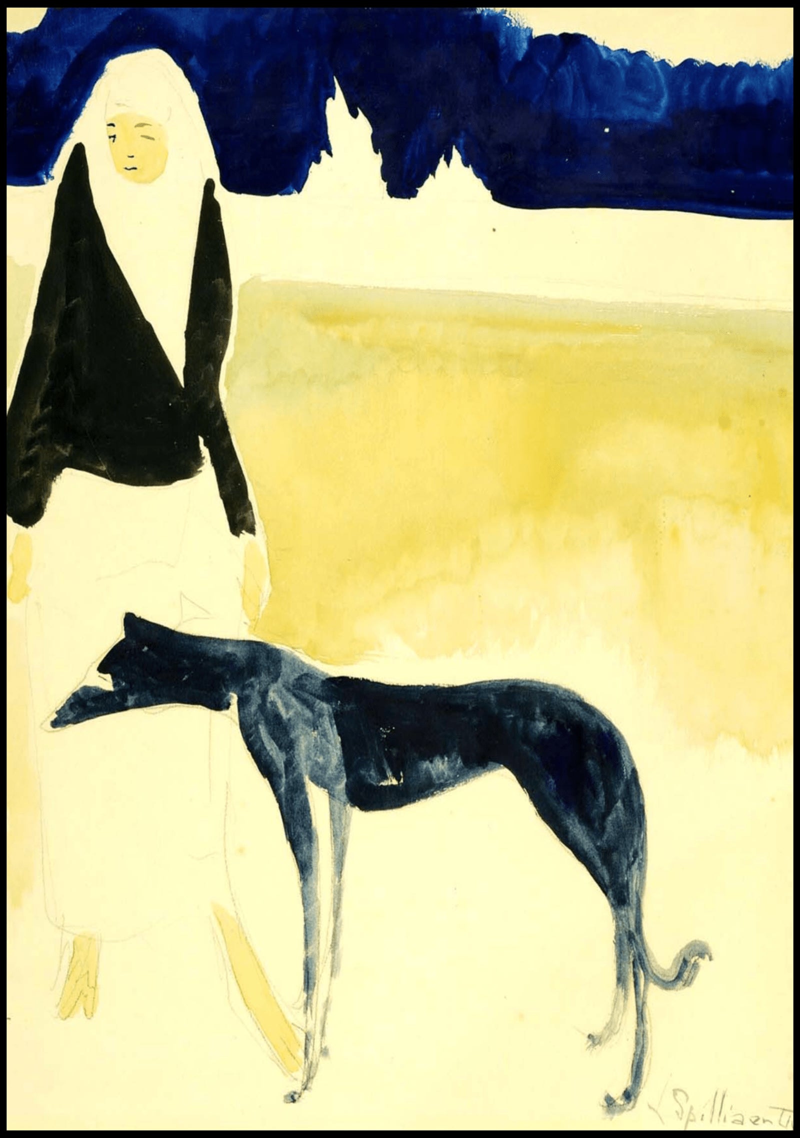 "Léon Spilliaert - Femme Au Lévrier"