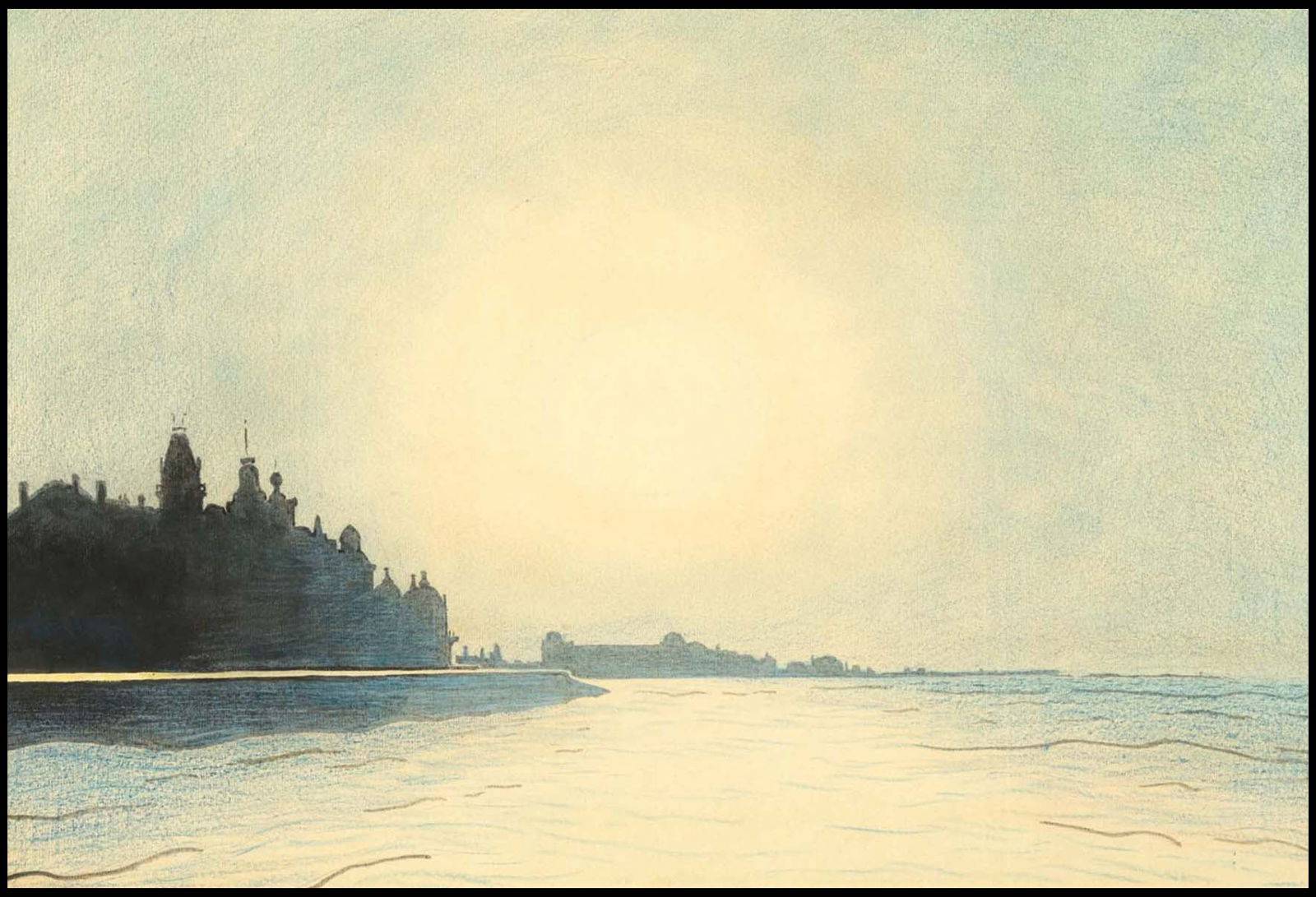 "Léon Spilliaert - The Seawall In Ostend Seen From The Pier"