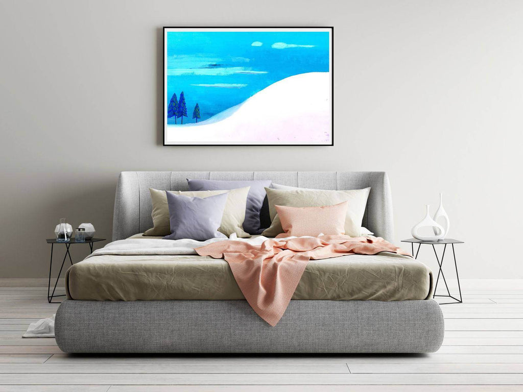 "Karl Wiener - Landschaft in Blau-Lila - Hakyarts"