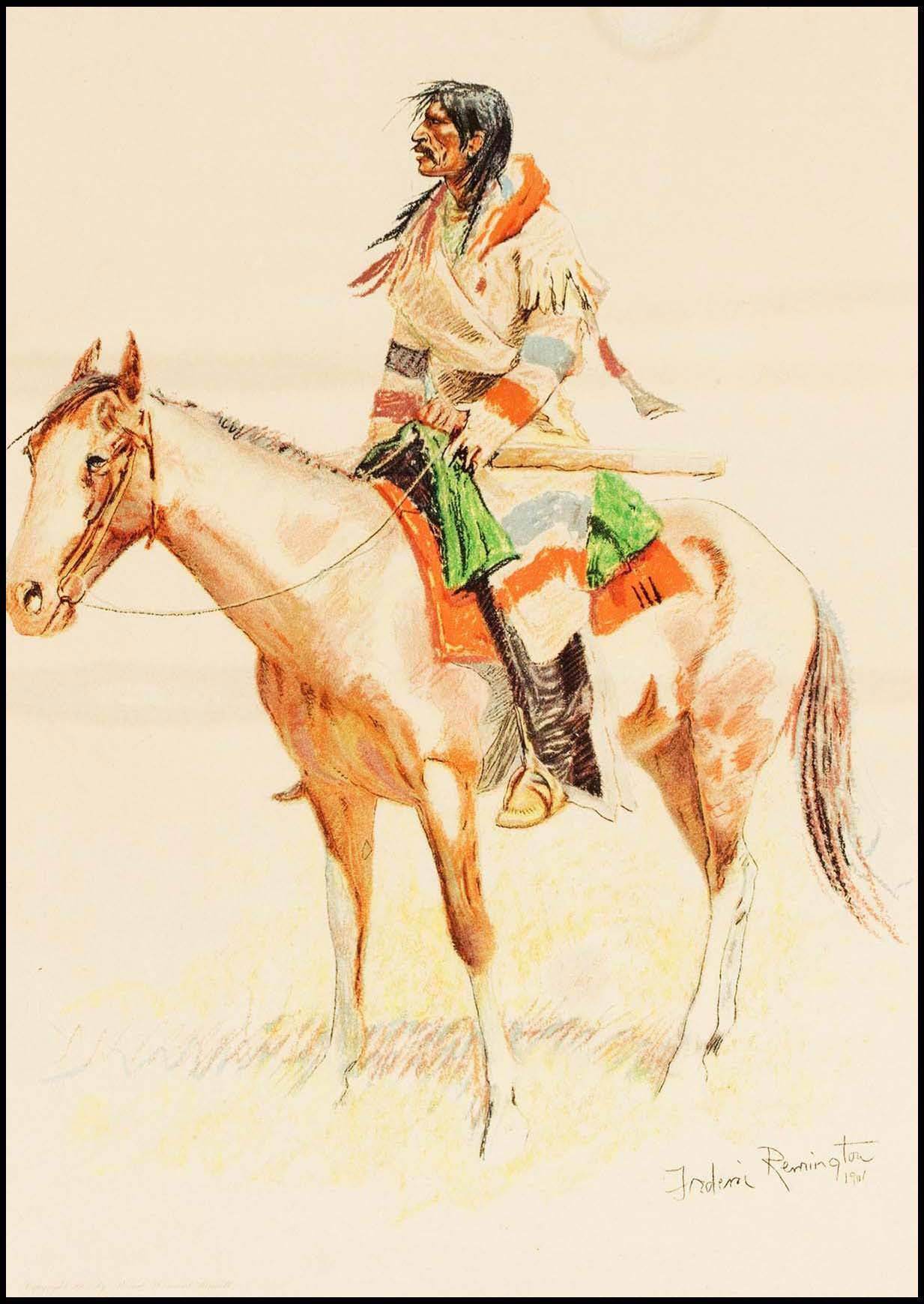 Set of 2 Leonardo da Vinci + Frederic Remington | Renaissance & Western Figurative Art Prints