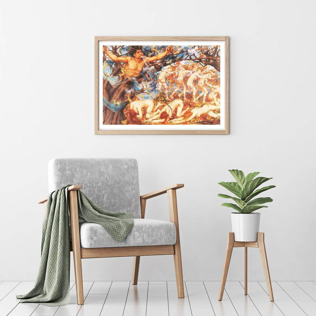 "Evelyn De Morgan - Boreas and the Fallen Leaves - Hakyarts"