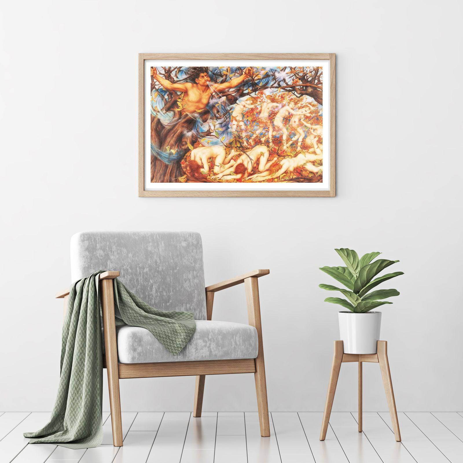 "Evelyn De Morgan - Boreas and the Fallen Leaves - Hakyarts"