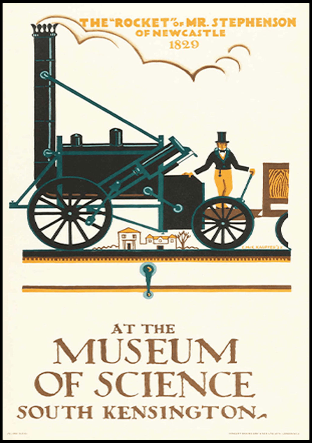 "Edward McKnight Kauffer - At The Museum Of Science South Kensington Poster - Hakyarts"