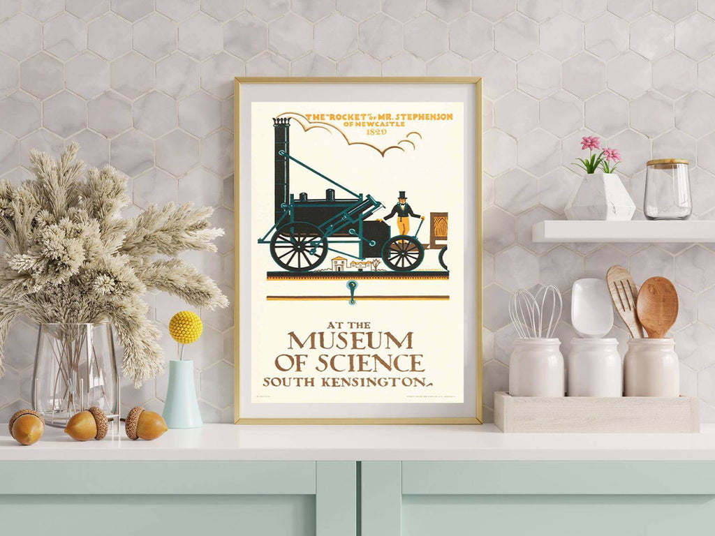 "Edward McKnight Kauffer - At The Museum Of Science South Kensington Poster - Hakyarts"