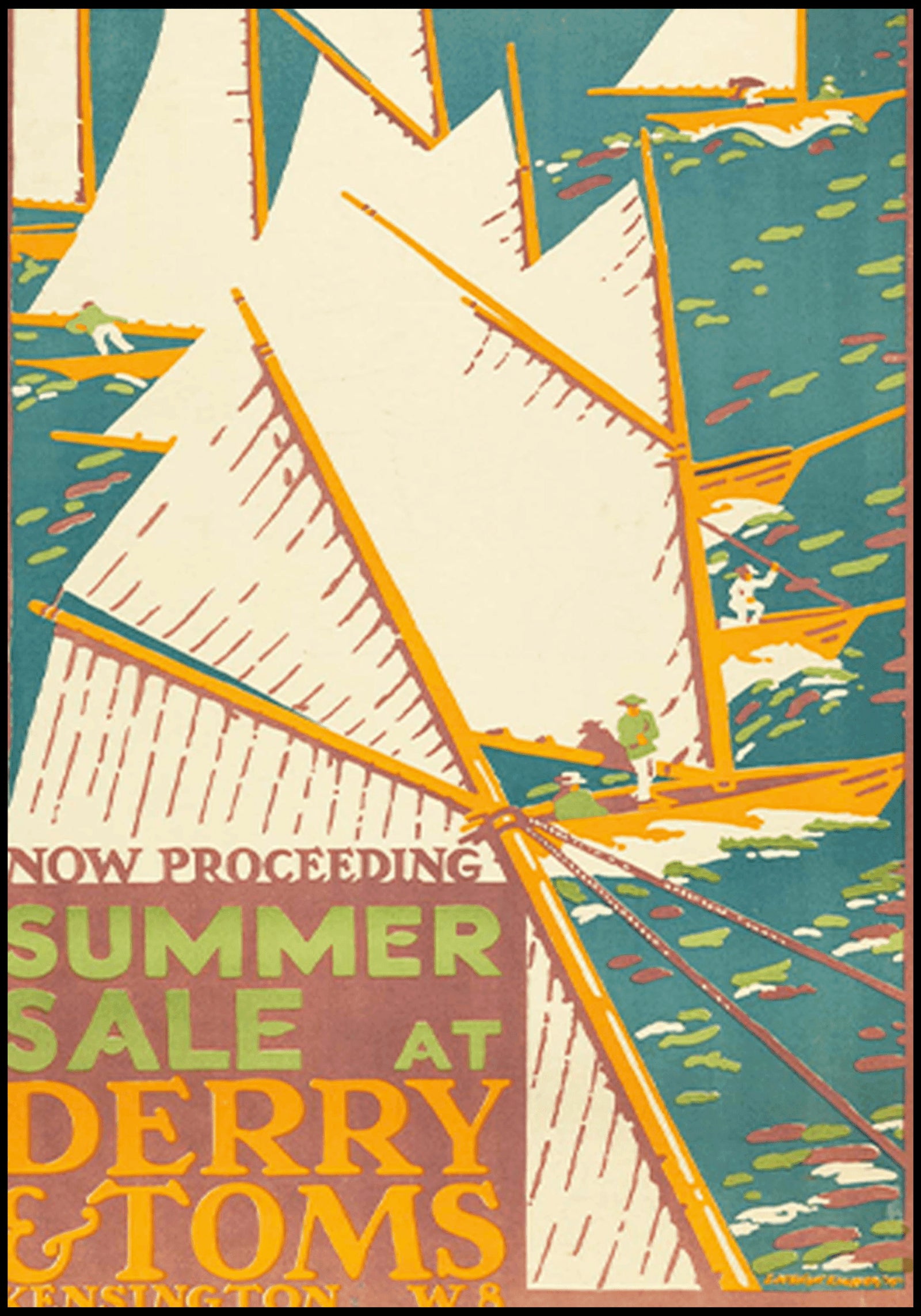 "Edward McKnight Kauffer poster - Summer Sale At Derry & Toms Poster - Hakyarts"