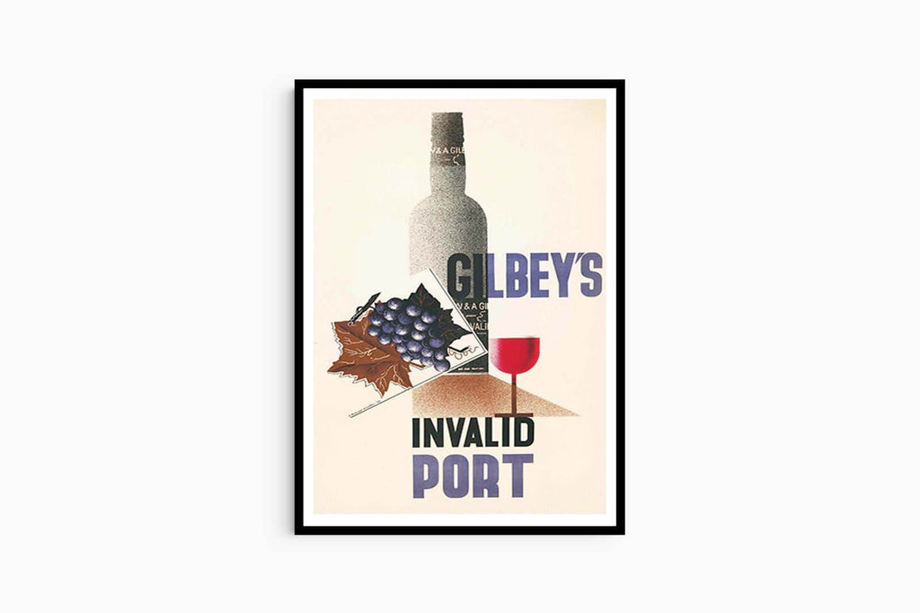 "Edward McKnight Kauffer - Gilbey's Invalid Port Poster - Hakyarts"