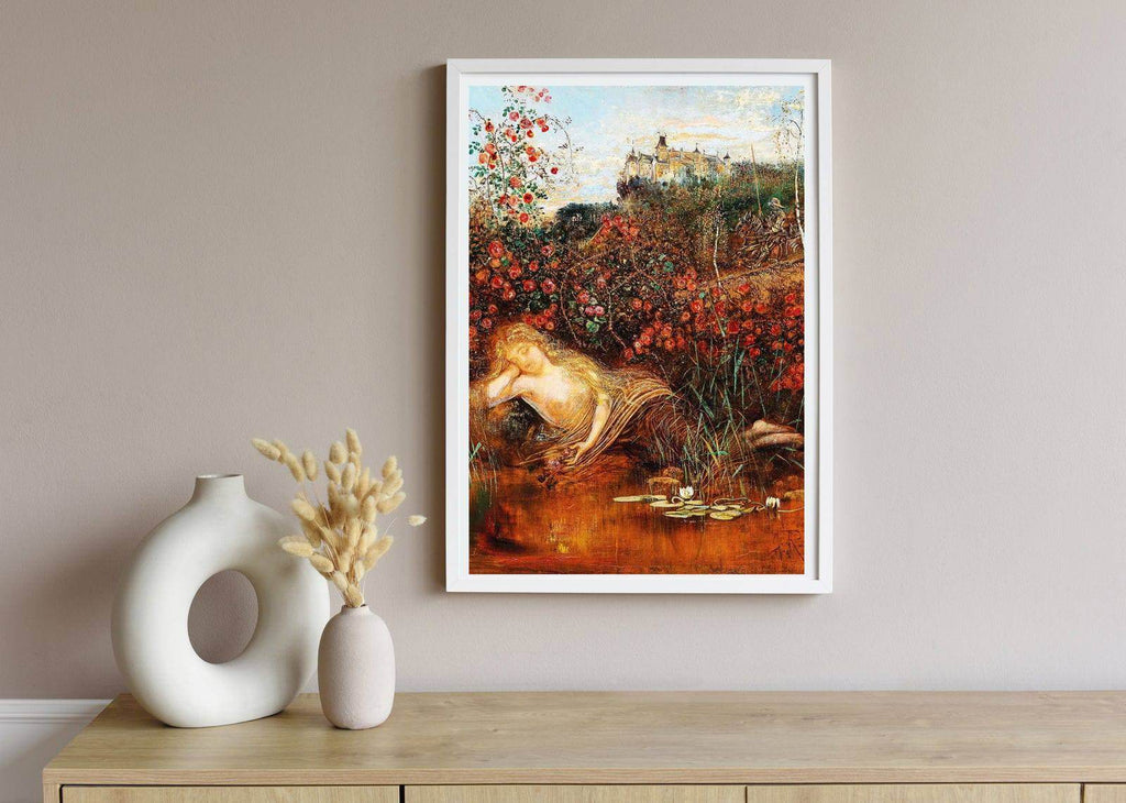 "Anton Romako - A Kamptal Nymph under a Rose Hedge - Hakyarts"