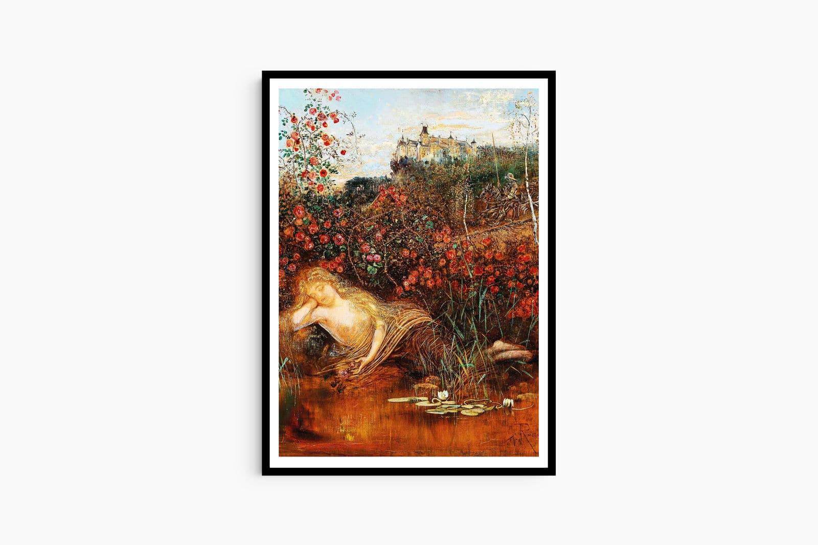 "Anton Romako - A Kamptal Nymph under a Rose Hedge - Hakyarts"