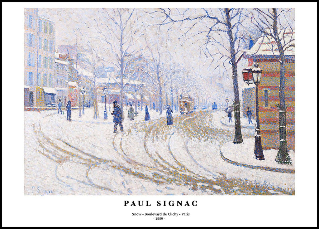 "Paul Signac - Snow - Boulevard de Clichy - Paris Poster"