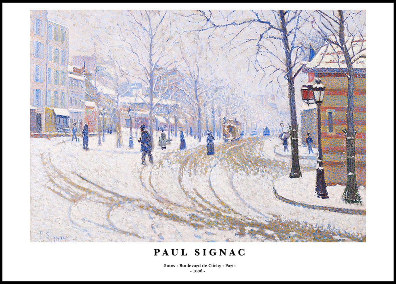 "Paul Signac - Snow - Boulevard de Clichy - Paris Poster"