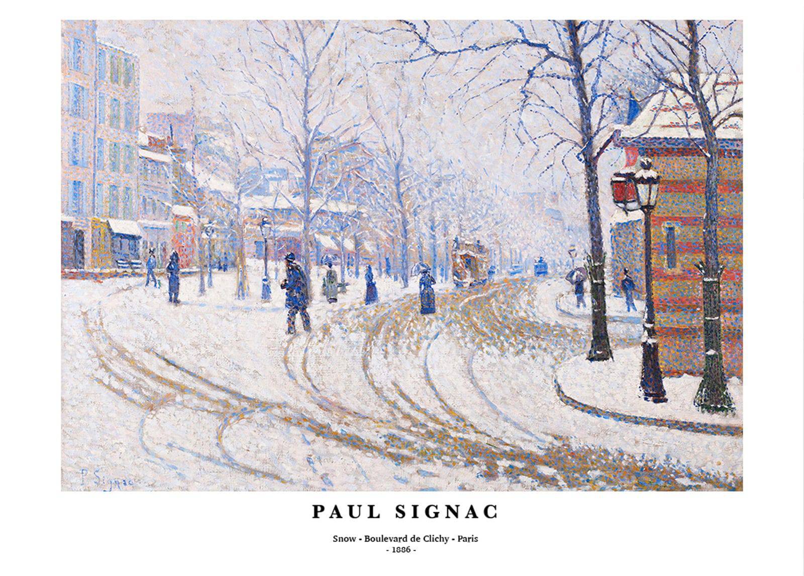 "Paul Signac - Snow - Boulevard de Clichy - Paris Poster"