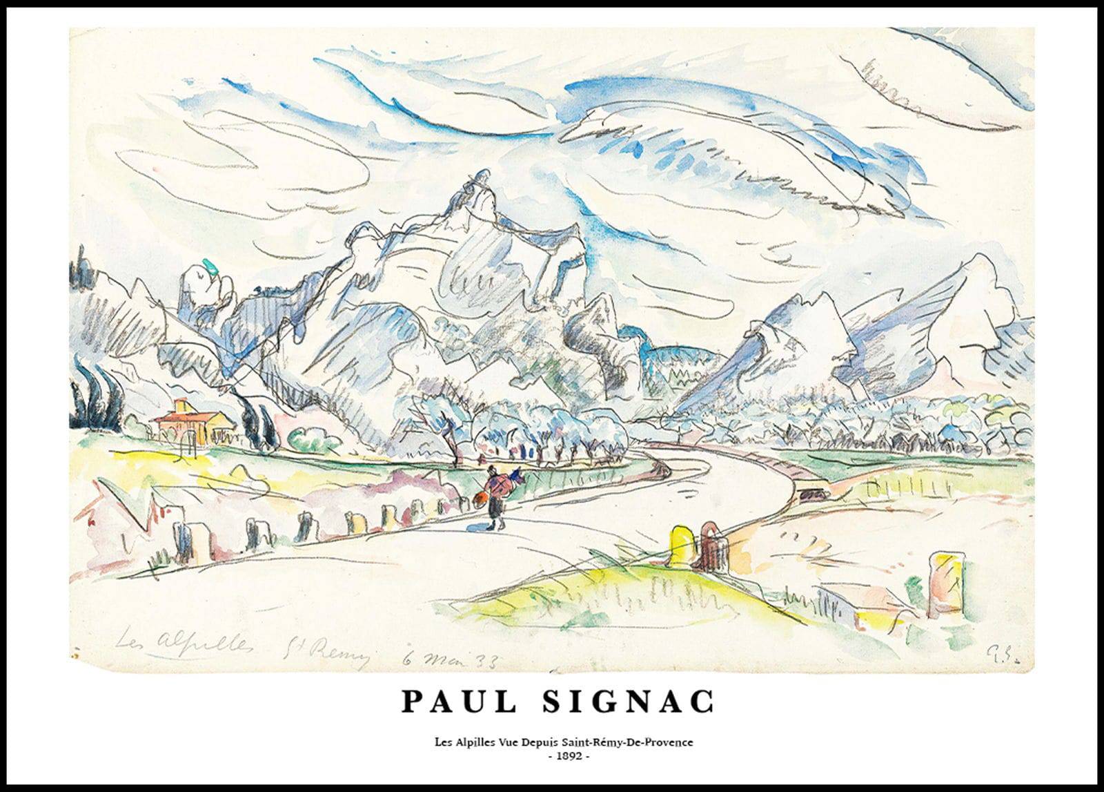 "Paul Signac - Les Alpilles Vue Depuis Saint-Rémy-De-Provence Poster"