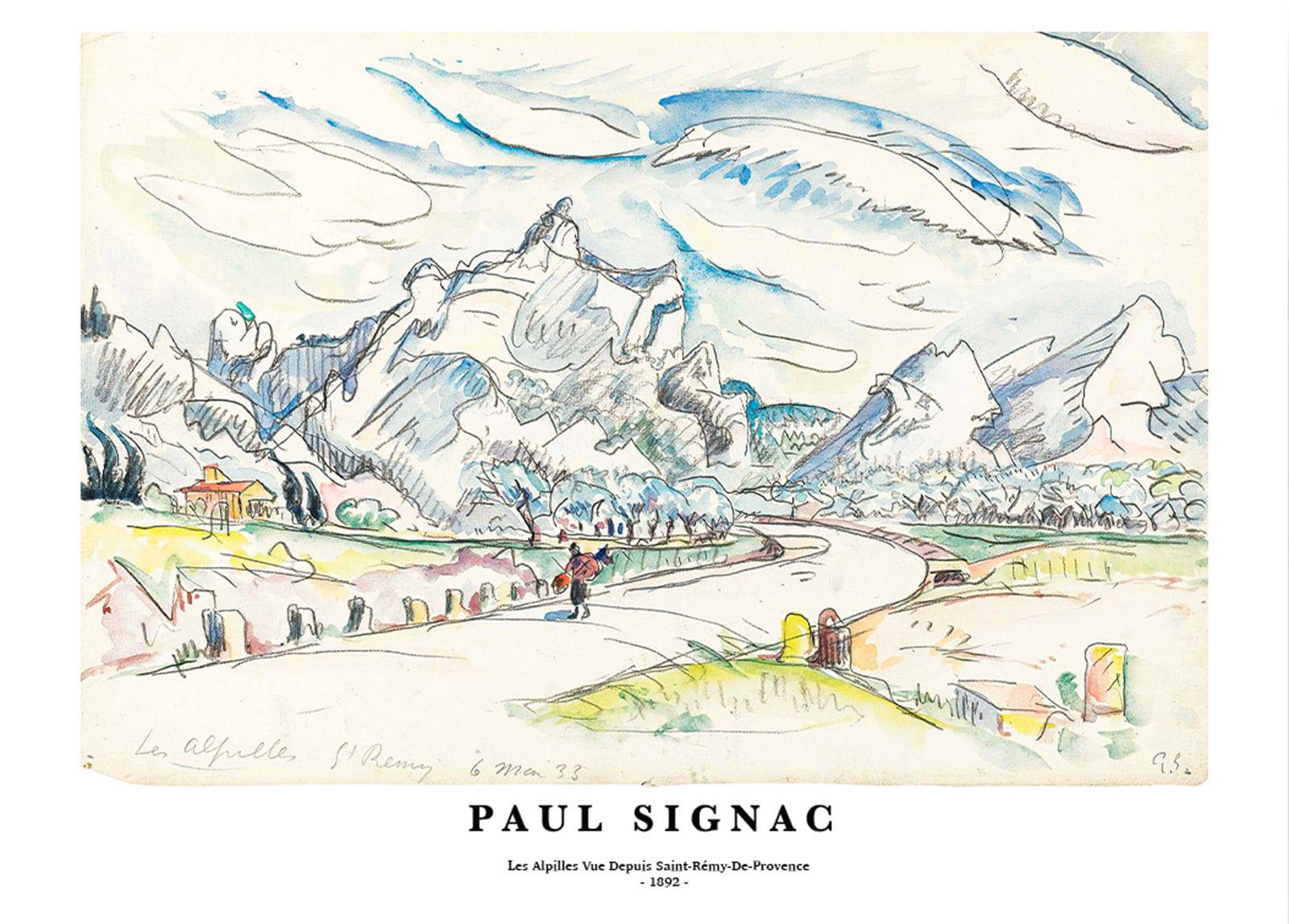 "Paul Signac - Les Alpilles Vue Depuis Saint-Rémy-De-Provence Poster"