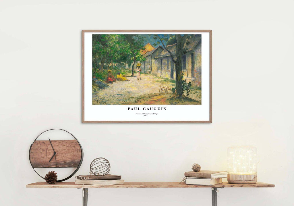 "Paul Gauguin - Femmes et Chevre dans le Village Poster"