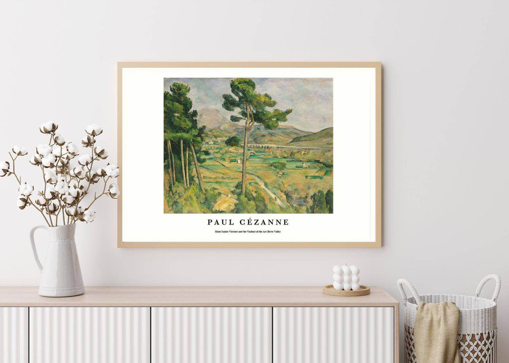 "Paul Cezanne - Mont Sainte-Victoire and the Viaduct of the Arc River Valley Poster - Hakyarts"
