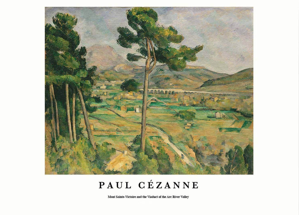 "Paul Cezanne - Mont Sainte-Victoire and the Viaduct of the Arc River Valley Poster - Hakyarts"