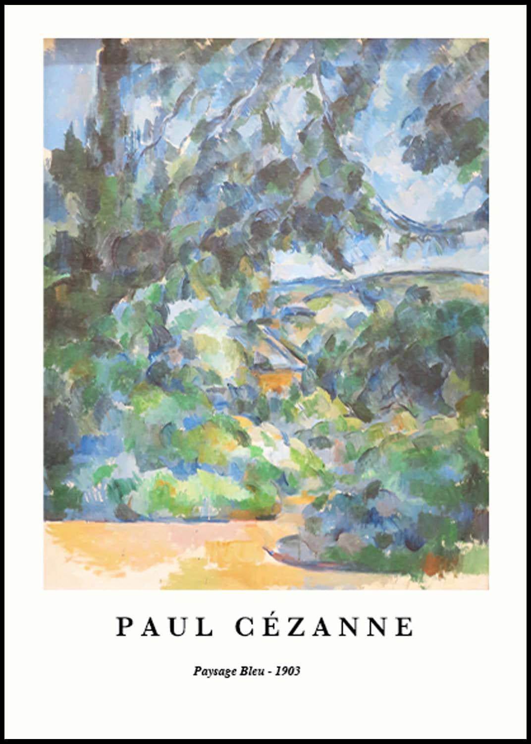"Paul Cezanne - Paysage Bleu Poster - Hakyarts"