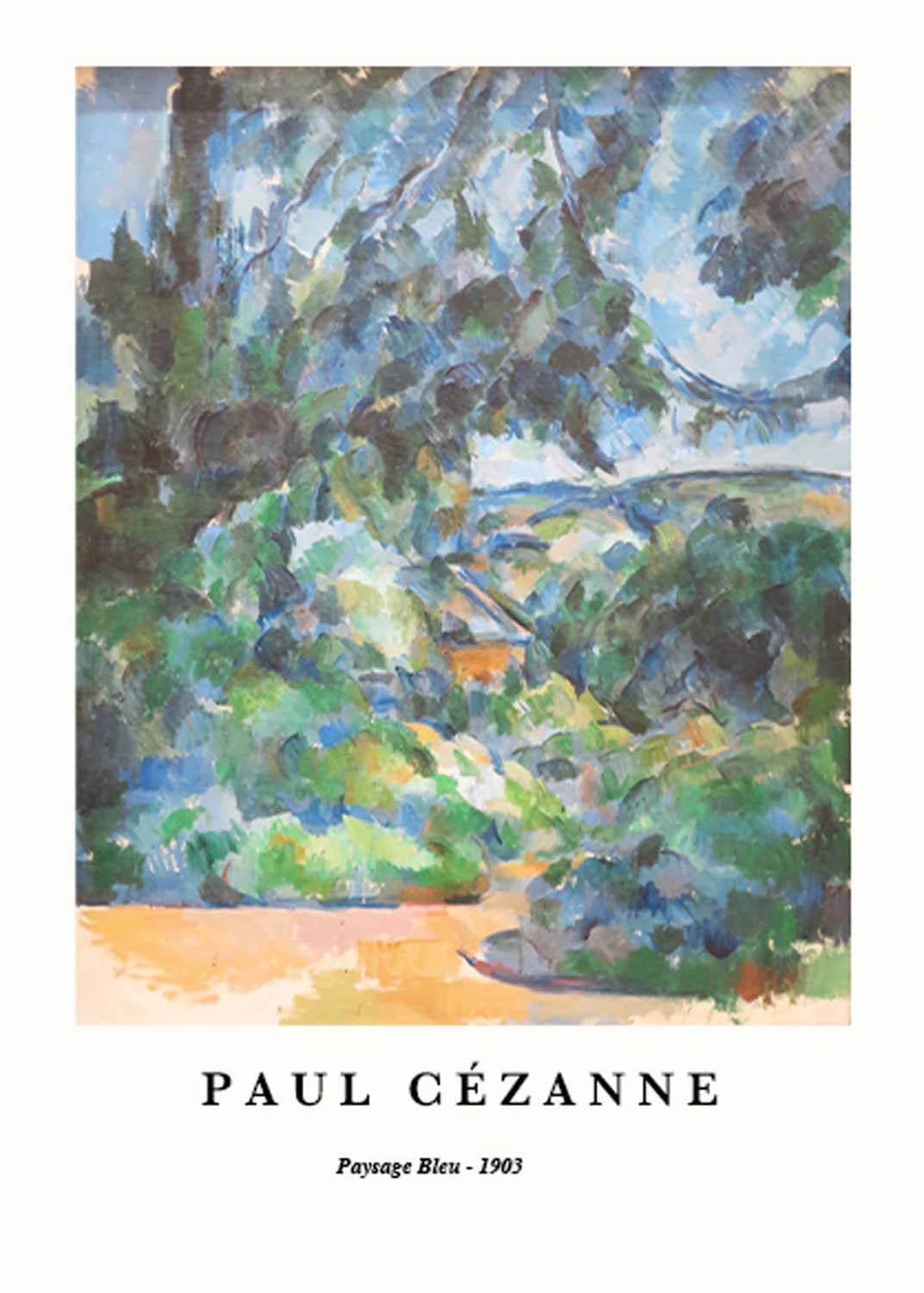 "Paul Cezanne - Paysage Bleu Poster - Hakyarts"