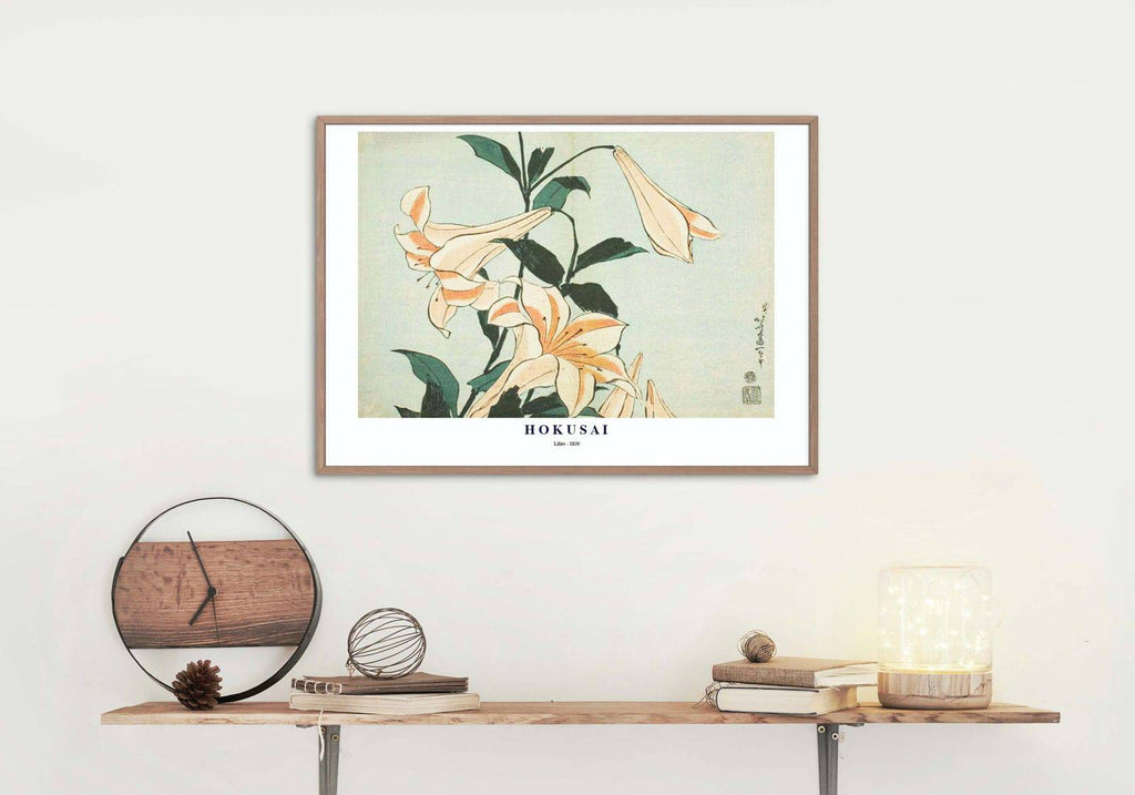 "Katsushika Hokusai - Lilies Poster"