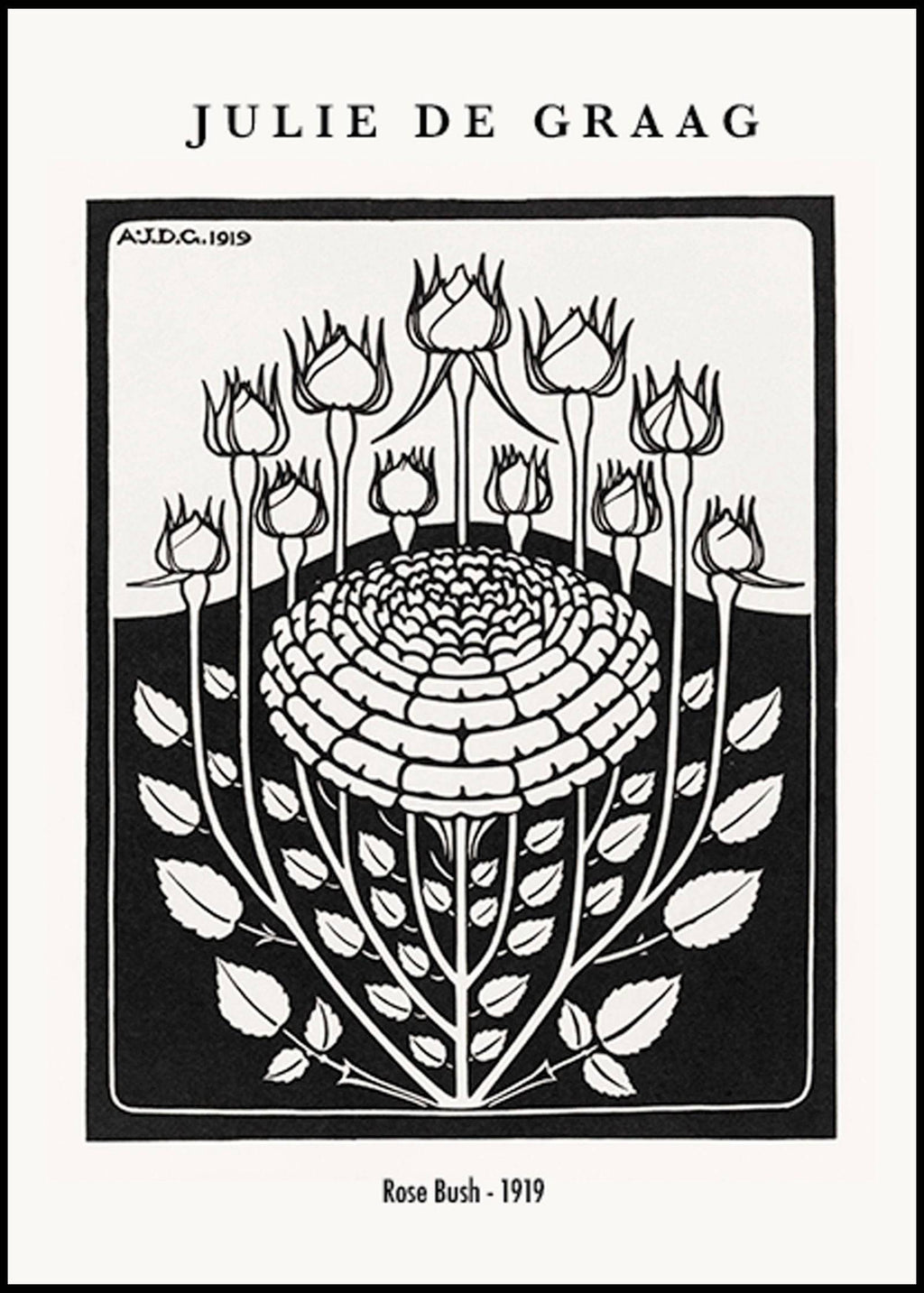 "Julie de Graag - Rose Bush Poster"