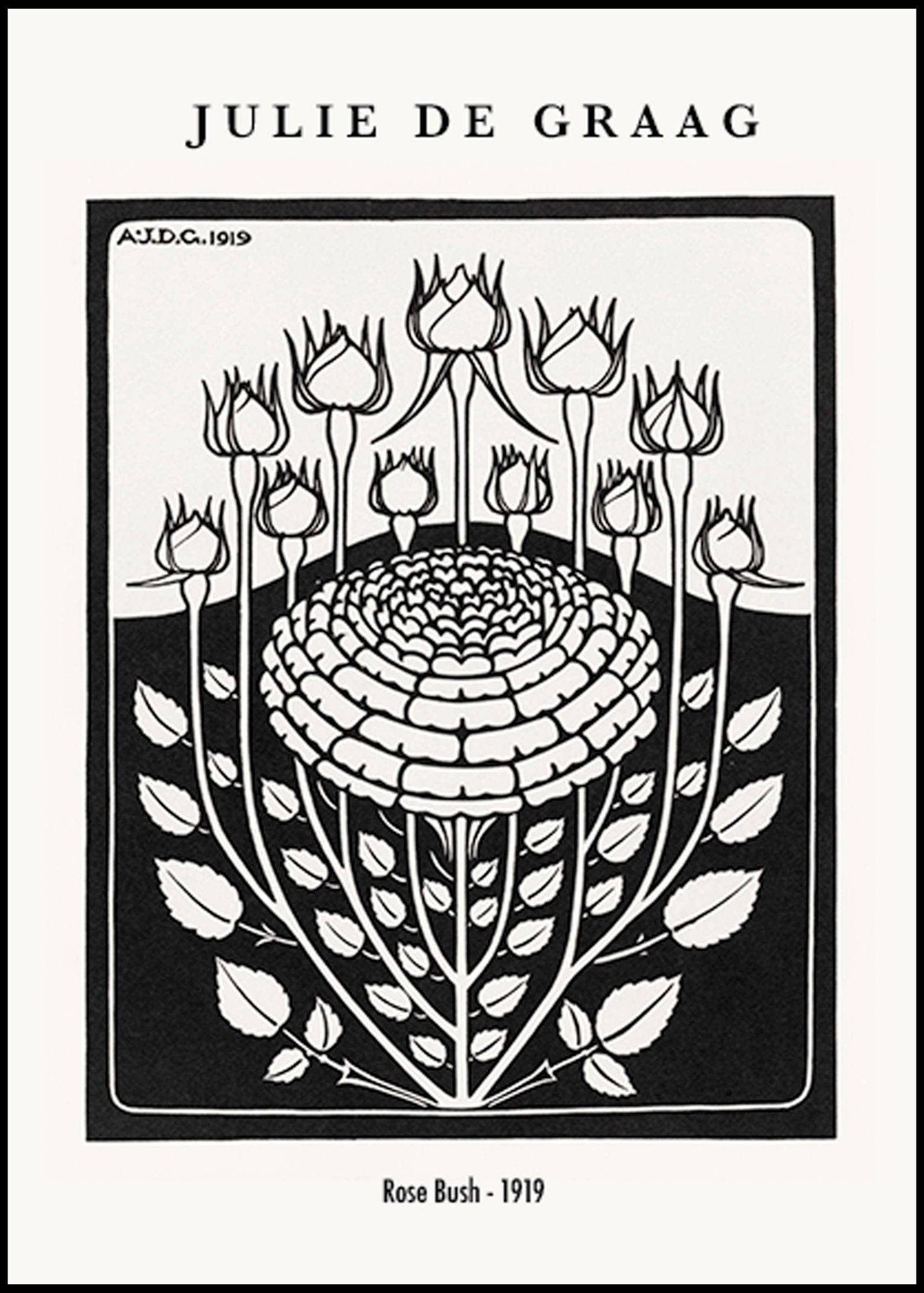 "Julie de Graag - Rose Bush Poster"