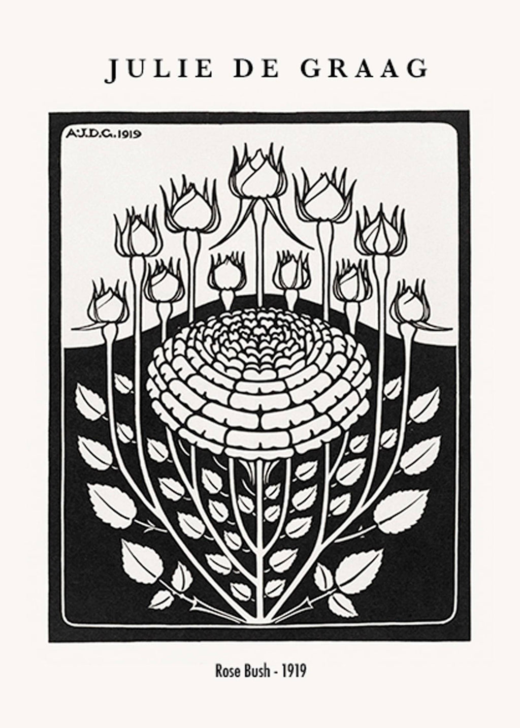 "Julie de Graag - Rose Bush Poster"