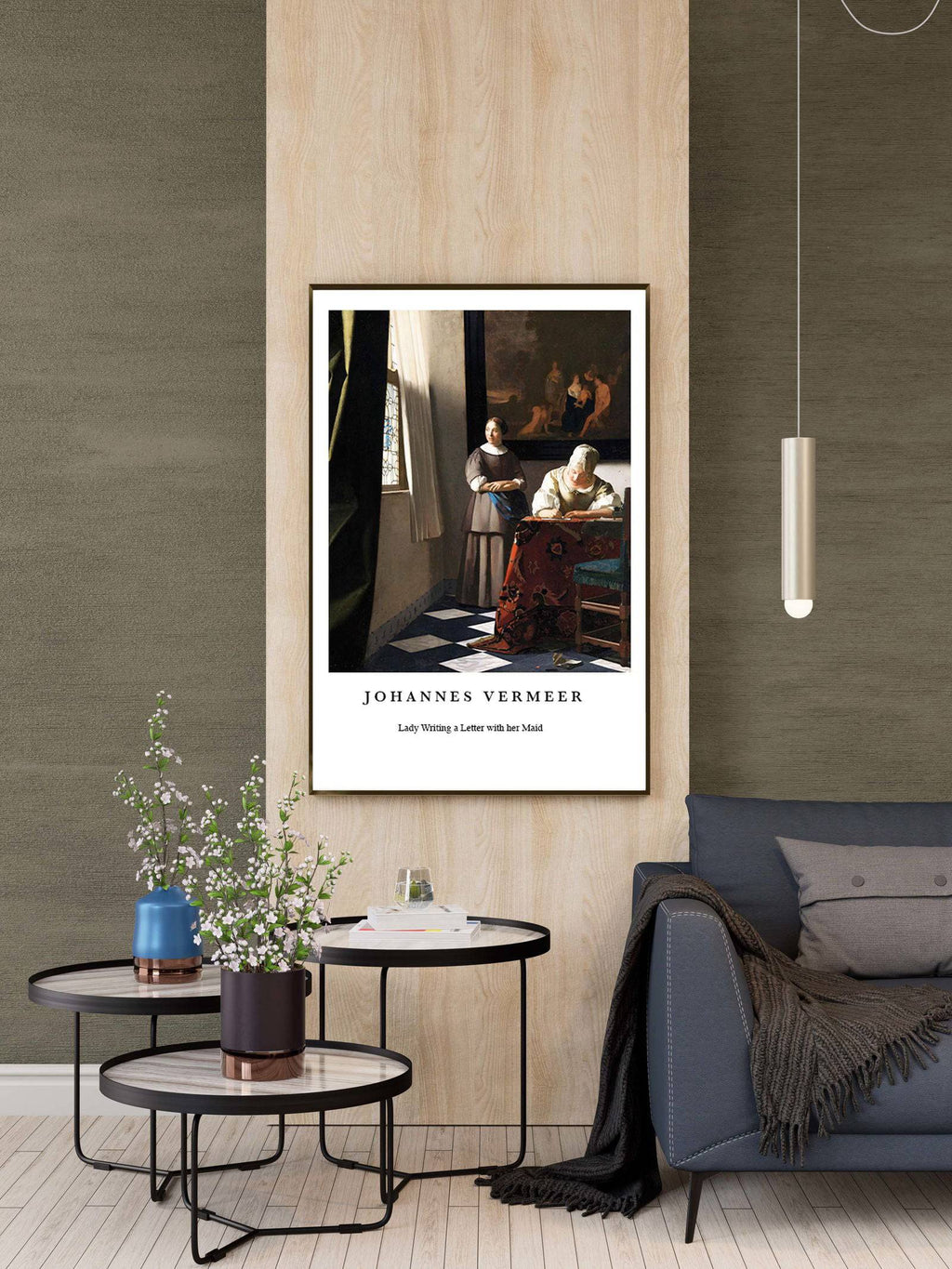 "Johannes Vermeer poster - Lady Writing a Letter with her Maid Poster"