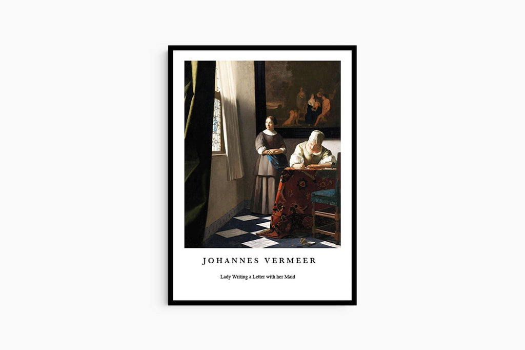 "Johannes Vermeer poster - Lady Writing a Letter with her Maid Poster"