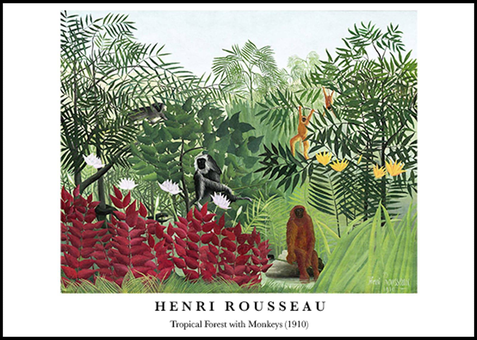 "Henri Rousseau - Tropical Forest with Monkeys Poster"