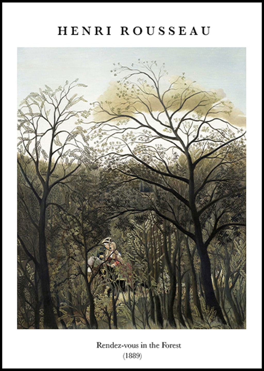 "Henri Rousseau - Rendez-vous in the Forest Poster"
