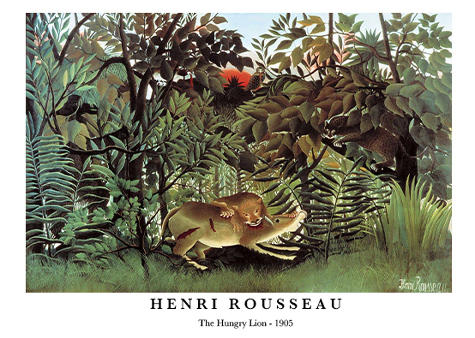 "Henri Rousseau - The Hungry of Lion Poster"