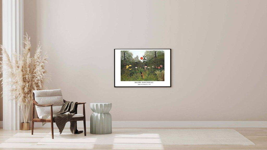 "Henri Rousseau - Jungle with Setting Sun Poster"