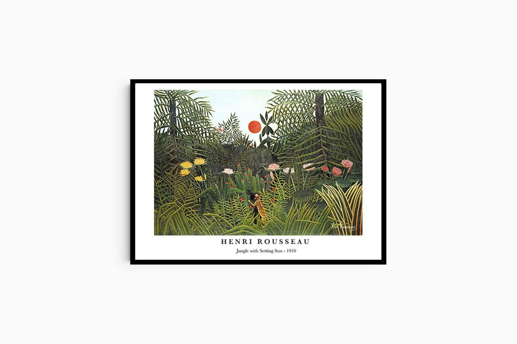 "Henri Rousseau - Jungle with Setting Sun Poster"