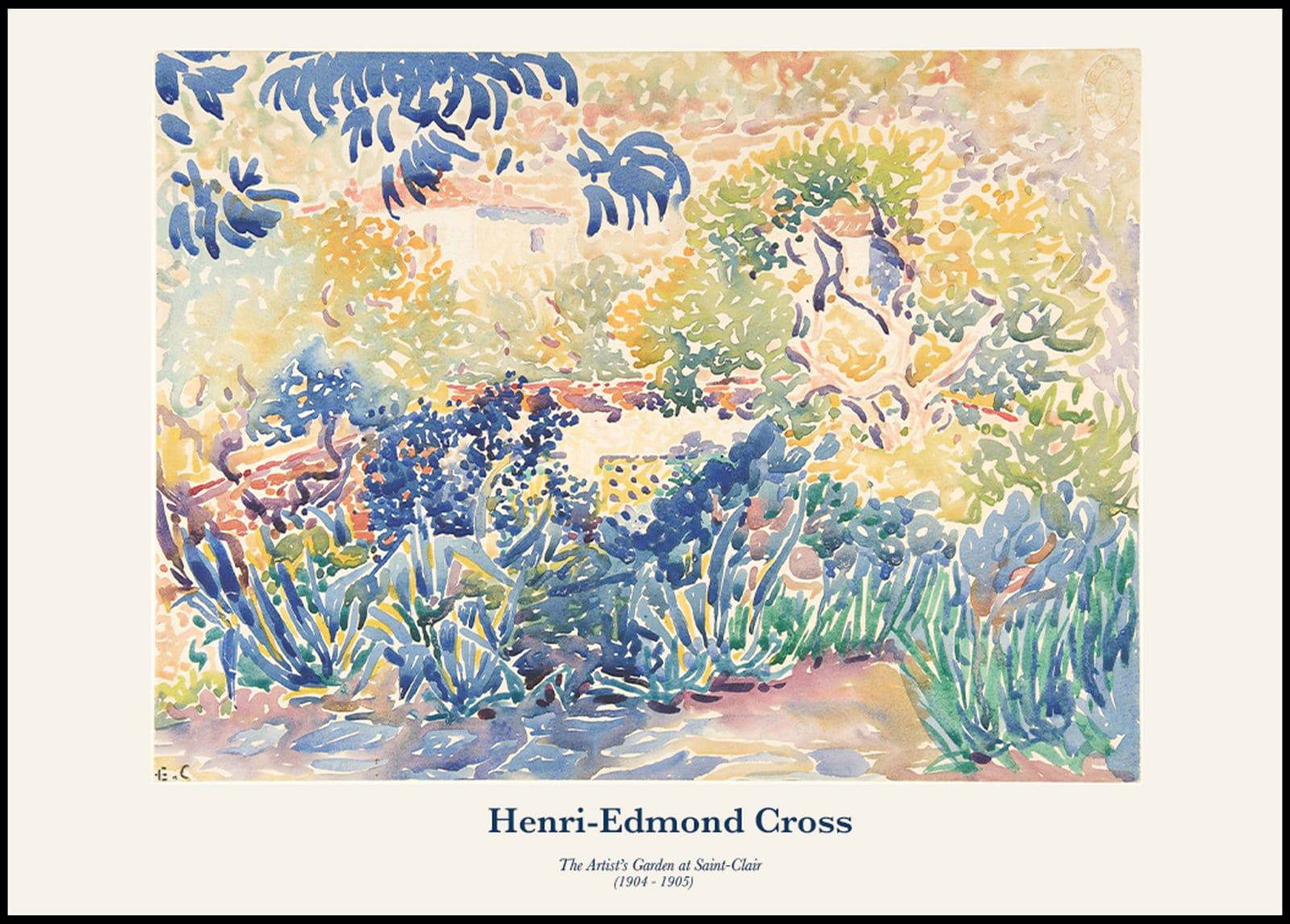 "Henri-Edmond Cross - The Artist's Garden at Saint-Clair Poster"