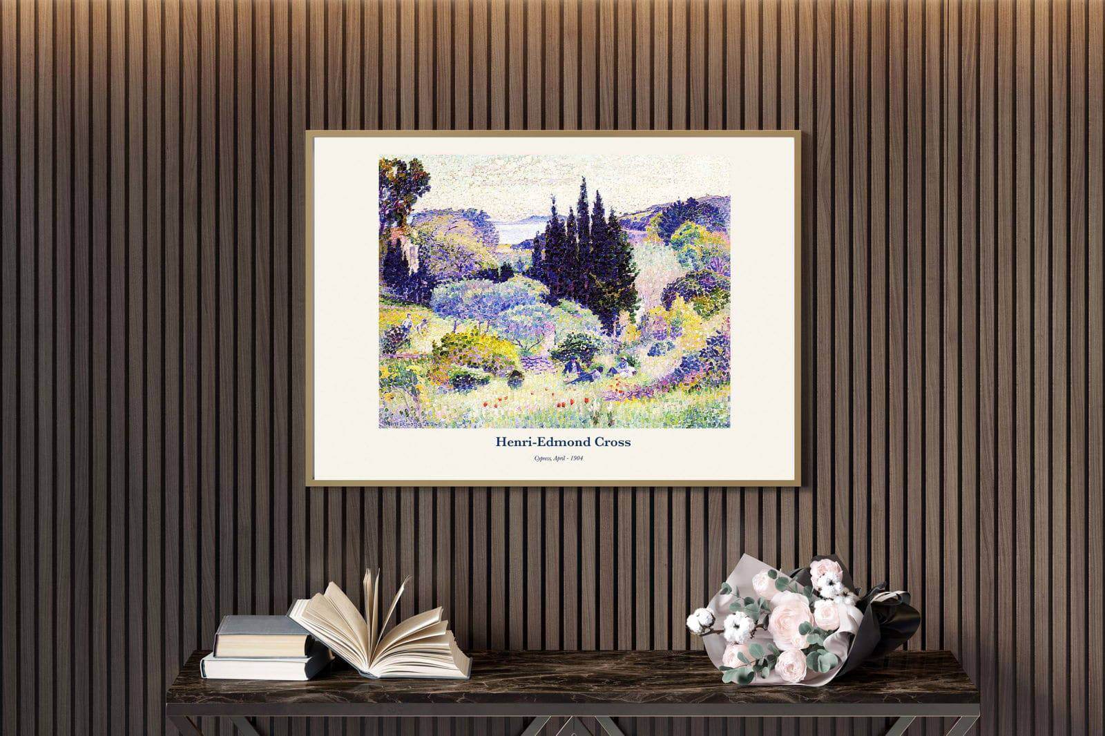 "Henri-Edmond Cross - Cypress, April Poster - Hakyarts"
