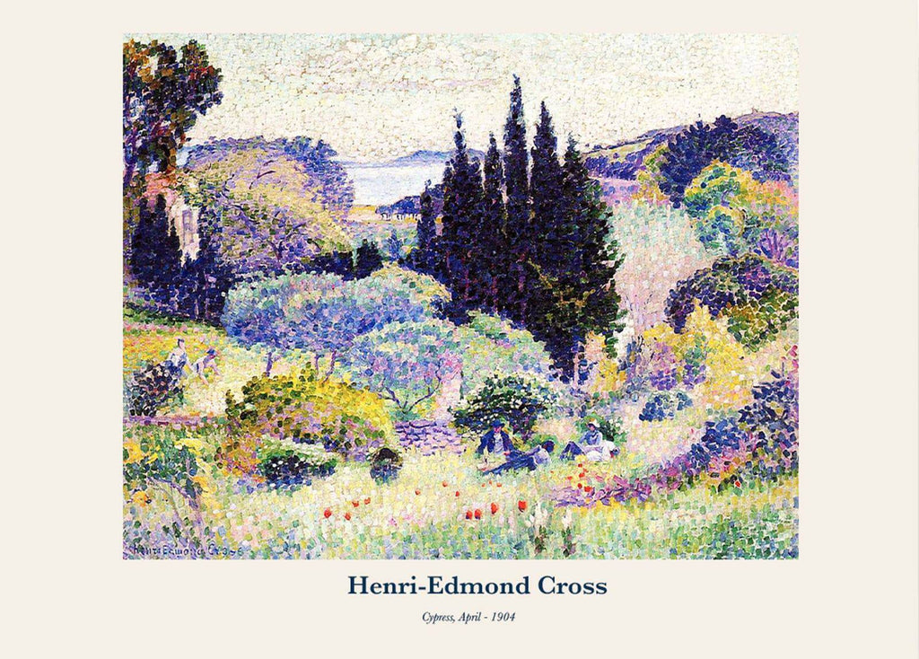 "Henri-Edmond Cross - Cypress, April Poster - Hakyarts"