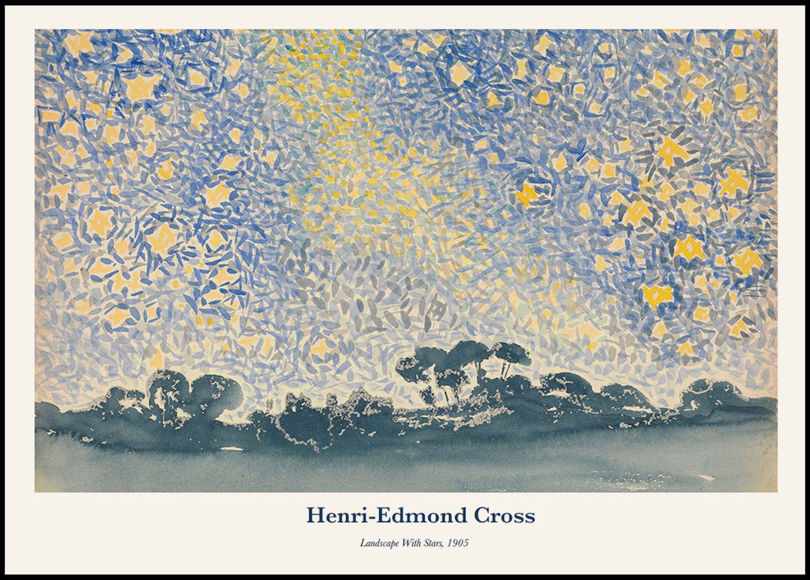 "Henri-Edmond Cross - Landscape With Stars Poster"