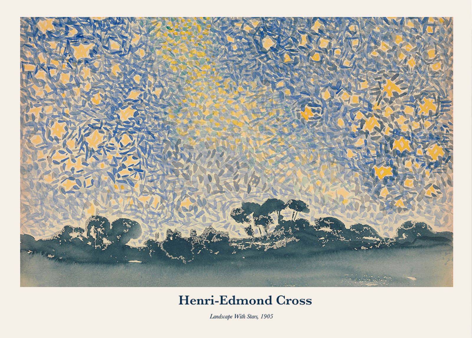 "Henri-Edmond Cross - Landscape With Stars Poster"