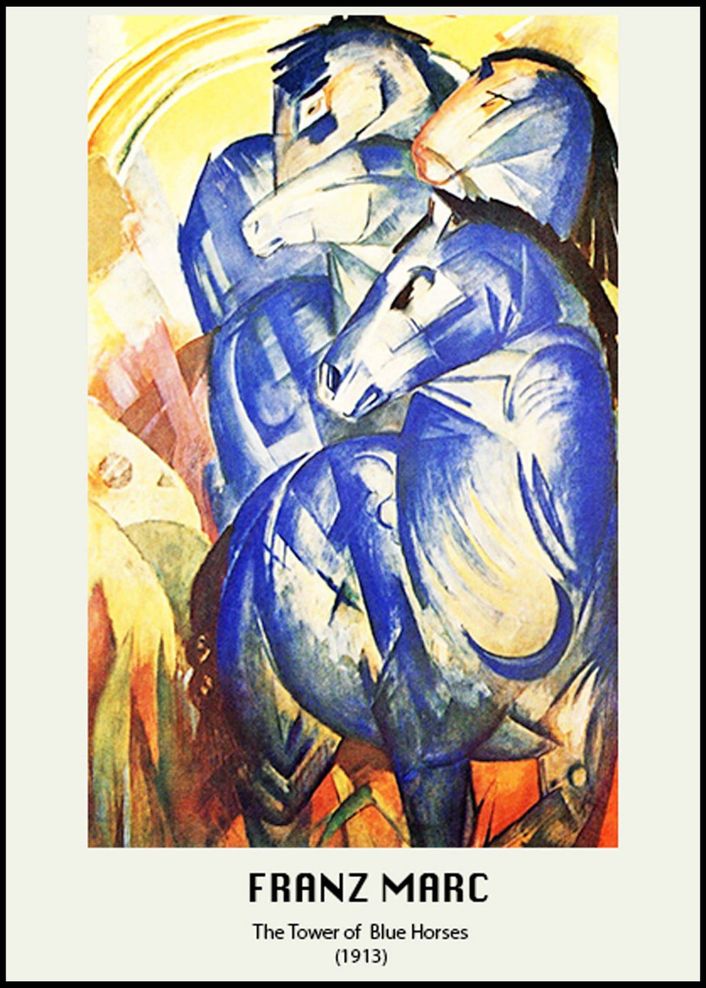 "Franz Marc poster - The Tower of the Blue Horses Poster"