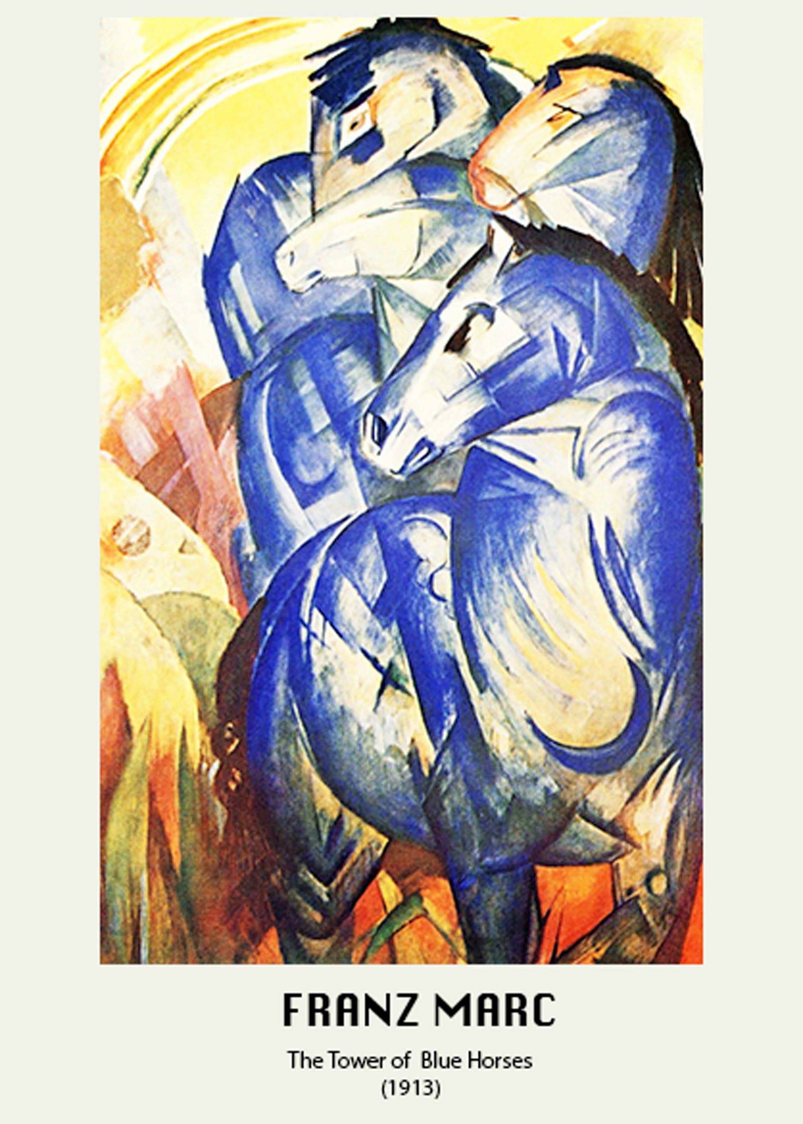 "Franz Marc poster - The Tower of the Blue Horses Poster"
