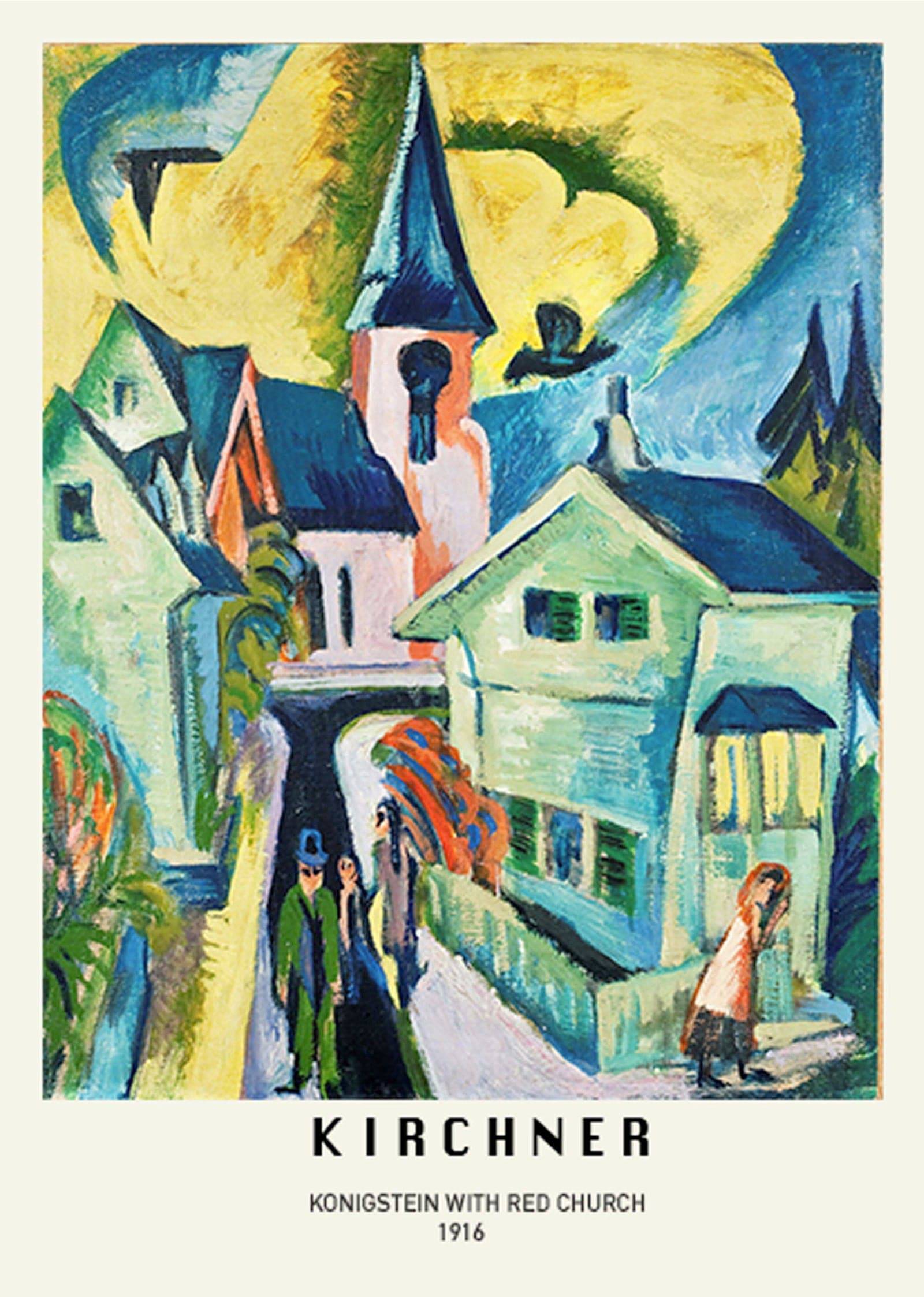 "Ernst Ludwig Kirchner - Konigstein with Red Church Poster"
