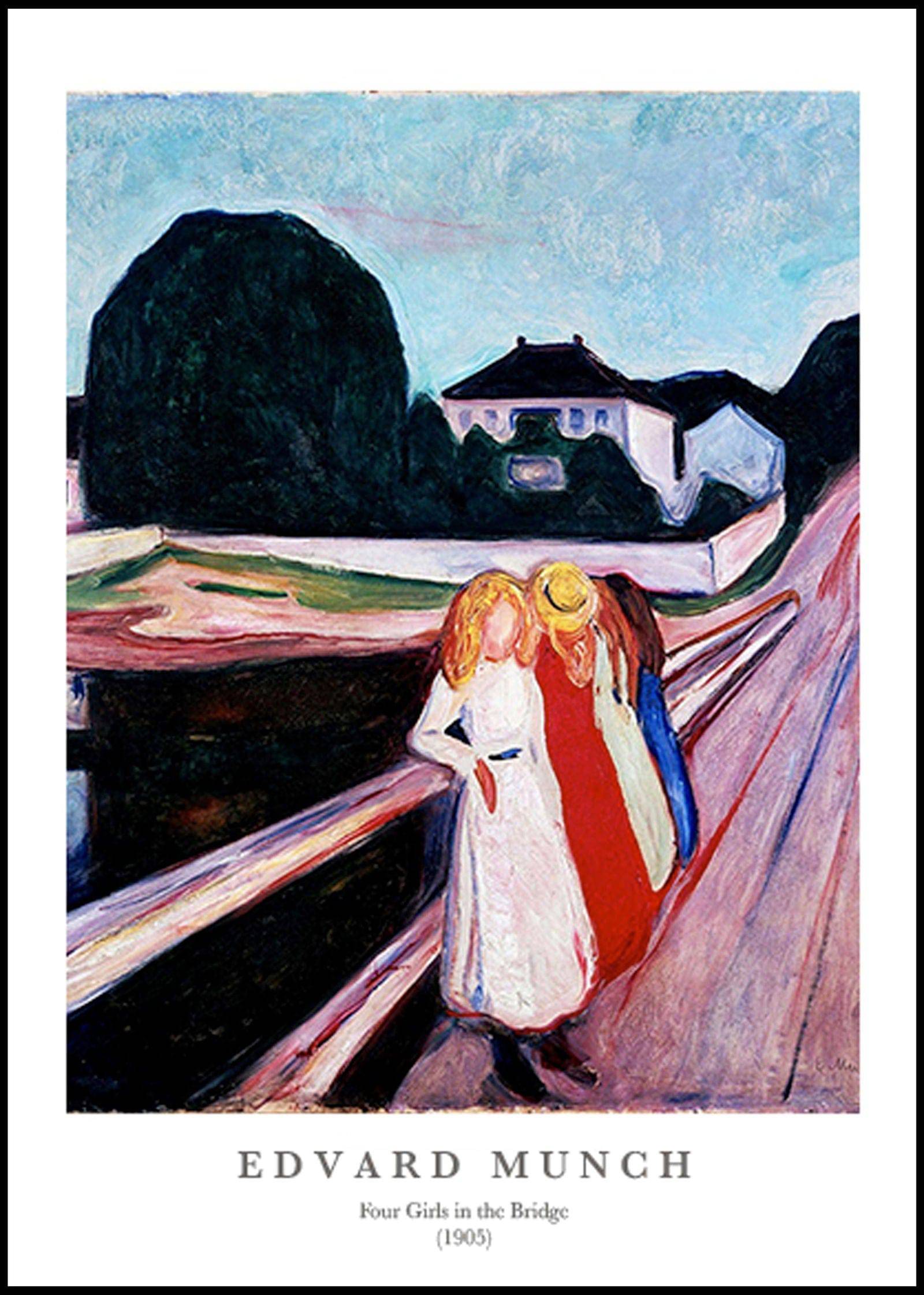 "Edvard Munch - Four Girls in the Bridge Poster"