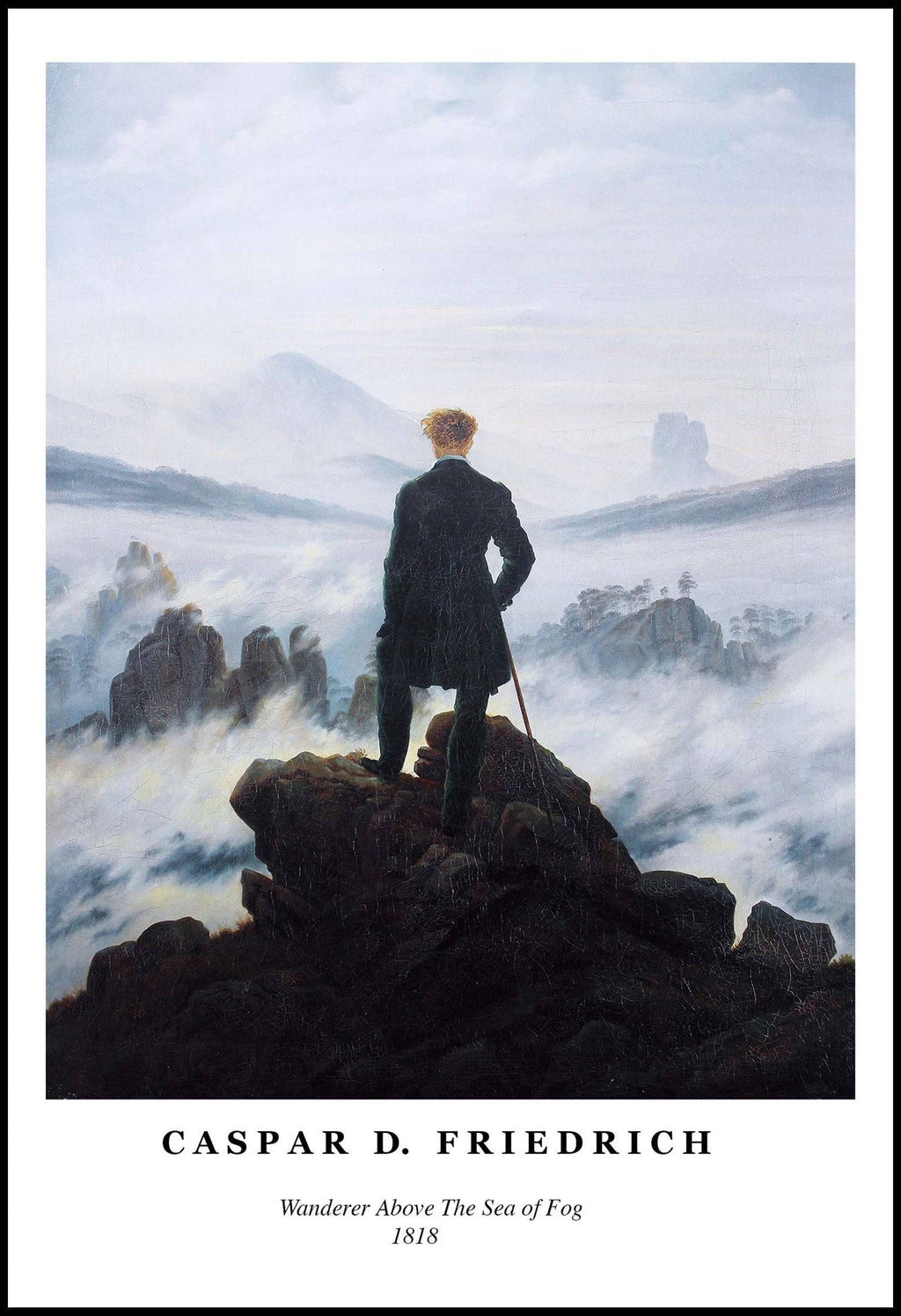"Caspar David Friedrich - Wanderer Above the Sea of Fog Poster"