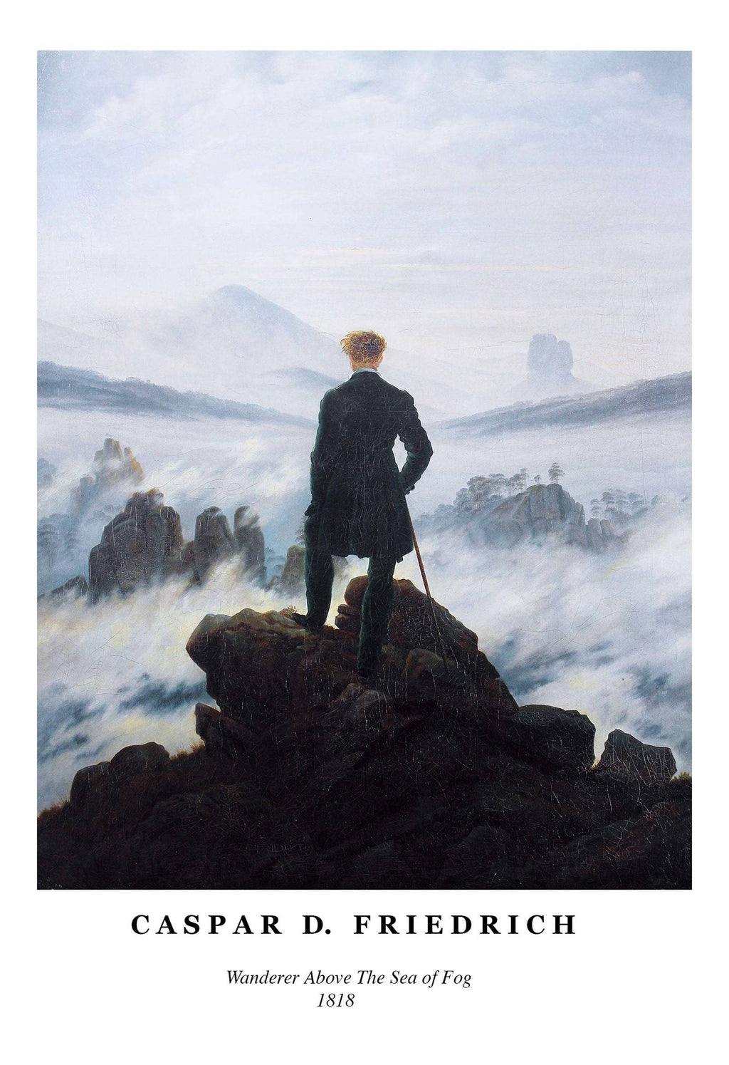 "Caspar David Friedrich - Wanderer Above the Sea of Fog Poster"