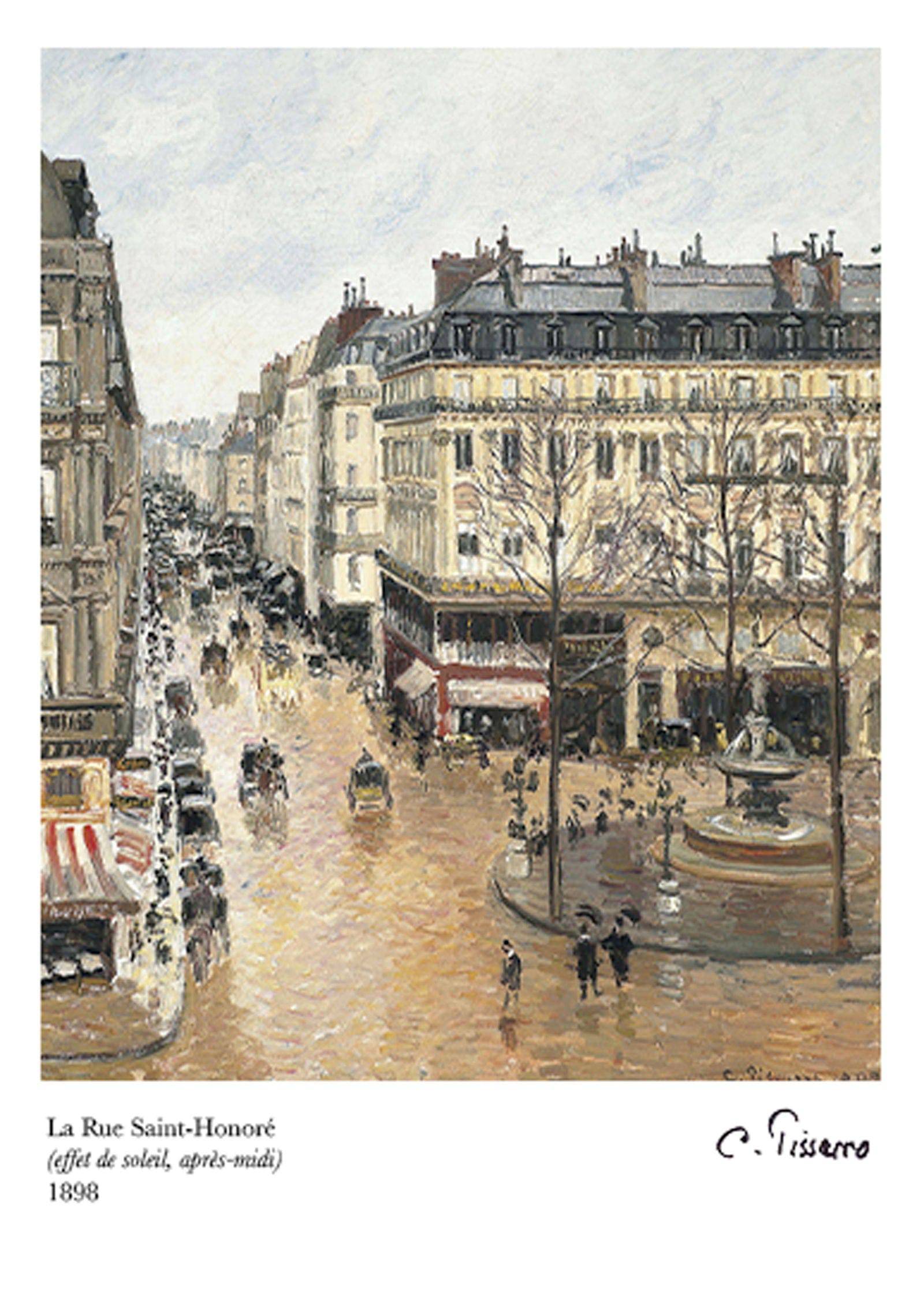 "Camille Pissarro - Rue Saint-Honoré, dans l'après-midi. Effet de pluie"